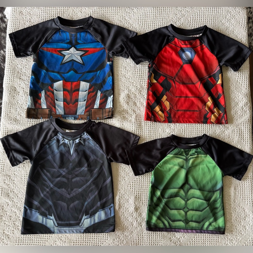 Boys Marvel Avengers Cosplay Athletic T-shirt Bundle 3T - Picture 2 of 5